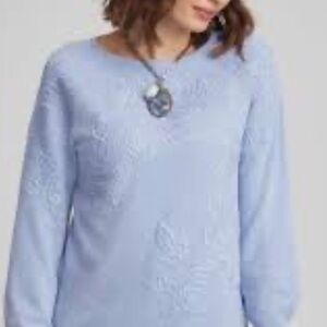 Chico's Soft Blue Crew Neck Sweater